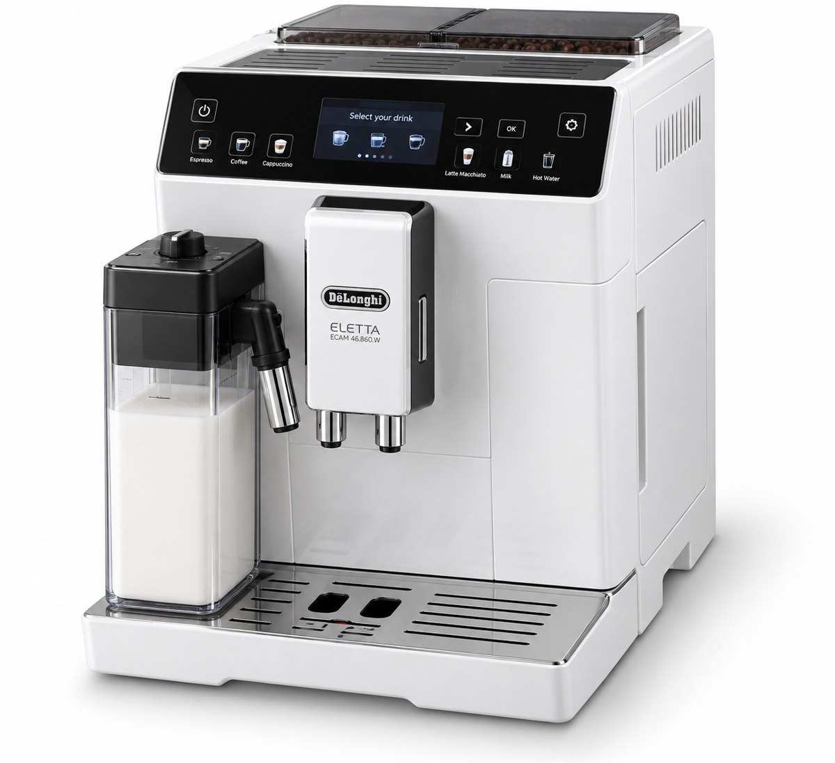 Produktillustration af De’Longhi Eletta ECAM46.860.W