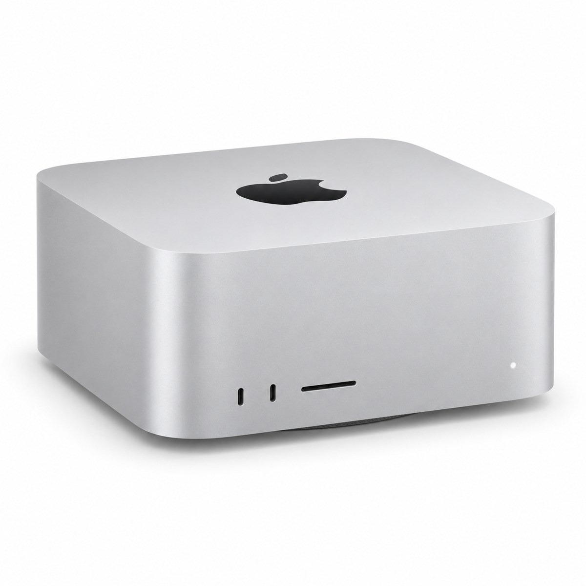 Produktillustration af Mac Studio (M5 Max eller M5 Ultra, 2026)