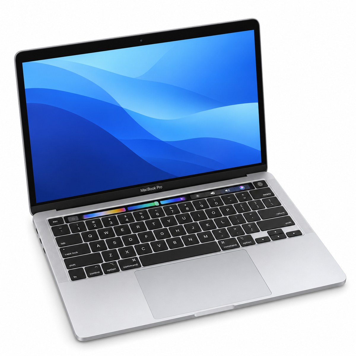 Produktillustration af MacBook Pro (13″, 2020, fire Thunderbolt 3-porte)